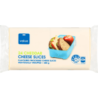 Cheddar Flavoured Processed Cheese Slices (500g)