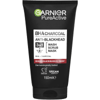 Pure Active BHA Charcoal Anti-Blackhead 3 In 1 Wash Scrub & Mask (150ml)