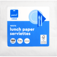 White Lunch Paper Serviettes (100pk)