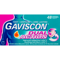 Dual Action Peppermint Heartburn & Indigestion Relief Chewable Tablets (48pk)