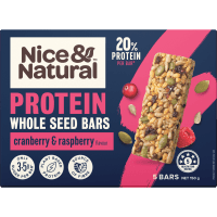 Cranberry & Raspberry Flavour Protein Whole Seed Bars (5 x 30g)