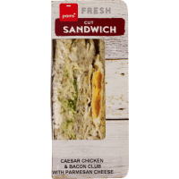 Caesar Chicken & Bacon Club With Parmesan Cheese Cut Sandwich (130g)