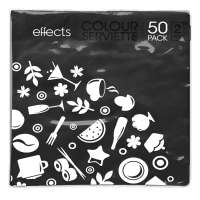 Black 2 Ply Serviettes (50pk)