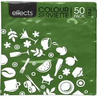 Dark Green Colour 2ply Serviettes (50pk)