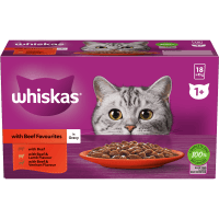 Beef Favourites in Gravy Wet Pouches Cat Food (18 x 85g)