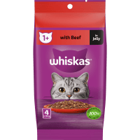 Beef Favourites in Jelly Wet Pouches Cat Food (4 x 85g)