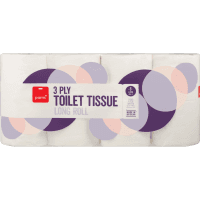 3 Ply White Long Roll Toilet Tissues (8 x 270 sheets)