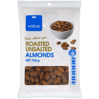 Roasted Unsalted Almonds (750g)