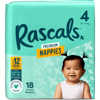 Premium Nappies Unisex Size 4 10-15kg Toddler (18pk)
