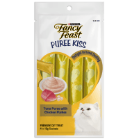 Puree Kiss Tuna Puree with Chicken Flakes Cat Treats (4 x 10g)