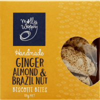 Handmade Ginger Almond & Brazil Nut Biscotti Bites (125g)