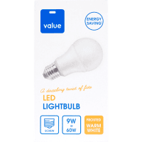 LED 9W Frosted Warm White Screw Bulb (1pk)