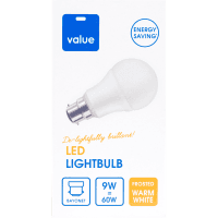 LED 9W  Frosted Warm White Bayonet Bulb (1pk)