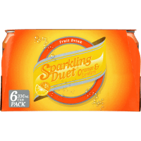 Sparkling Duet Orange & Lemon Soft Drink Cans (6 x 330ml)