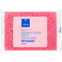 Antibacterial Thick Cellulose Sponges (4pk)