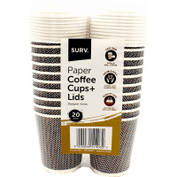 Ripple Wall 8oz Coffee Cups + Lids (20pk)
