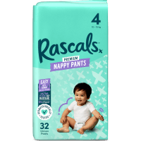 Premium Nappy Pants Unisex Size 4 10-15kg Toddler (32pk)