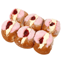 Iced Coconut Mock Creme Raspberry Buns (6pk)