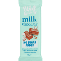 No Sugar Added Coconut Delight Milk Chocolate Block (90g)