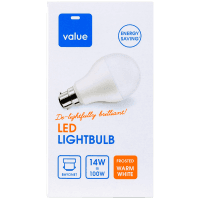 Led 14W Frosted Warm White Bayonet Bulb (1pk)