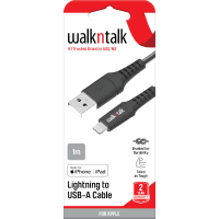 Lightning Charge & Sync Black/White 1m USB-A Cable (1pk)