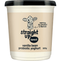 Straight Up Vanilla Bean Probiotic Yoghurt (900g)
