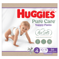 Pure Care Nappy Pants For Boys & Girls Size 4 10-15kg (56pk)