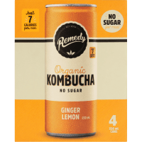 Ginger Lemon Organic Kombucha (4pk)