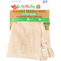 2 Large & 1 Small Reusable Produce Bags (3ea)
