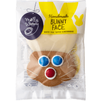 Handmade White Choc Topped Gingerbread Bunny Face (44g)