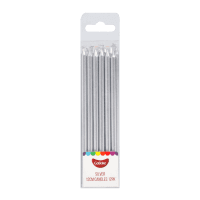 Silver Candles 12cm (12pk)