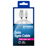 Type C Cable Data Sync Cable 2 Metre (1pk)