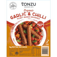 Organic Garlic & Chilli Plant-Based Sausages (300g)