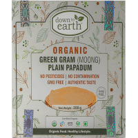Organic Green Gram (Moong) Plain Papadum (200g)