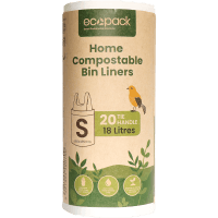 Home Compostable Tie Handle Bin Liners Small 18L (20pk)