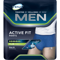 Mens Medium Active Fit Incontinence Pants (9pk)