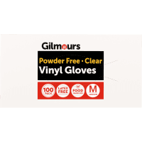 Disposable Vinyl Powder Free Gloves Clear Medium (100pk)