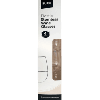 Plastic Stemless Wine Glasses (4pk)