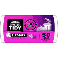 Kitchen Tidy Flat-Tops Bin Liner Sacks Large 58 x 71cm 36 Litre (50pk)