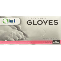 Clear Vinyl Powder Free Disposable Gloves Large (100pk)