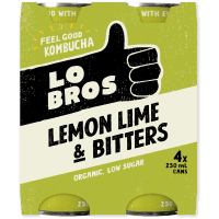 Lemon Lime & Bitters Kombucha (4 x 250ml)