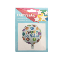 Partystar Happy Birthday Foil Balloon 35cm (1ea)