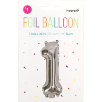 Silver Foil Balloon No.1 (1pk)