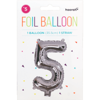 Silver Foil Balloon No.5 (1pk)