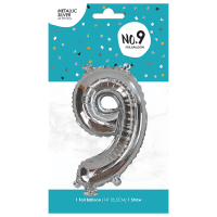 Silver Foil Balloon No.9 (1pk)