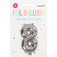 Silver Foil Balloon No.8 (1pk)