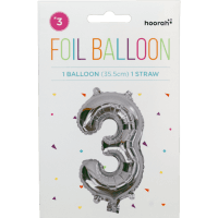Silver Foil Balloon No.3 (1pk)