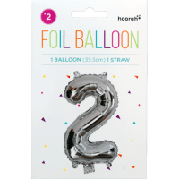 Silver Foil Balloon No.2 (1pk)