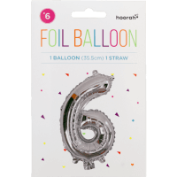 Silver Foil Balloon No.6 (1pk)