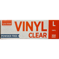 Clear Powder Free Vinyl Large Disposable Gloves (100pk)